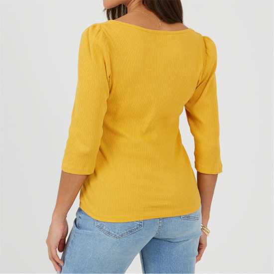 Brave Soul Puff Slv Top Ld99 Sunflower 