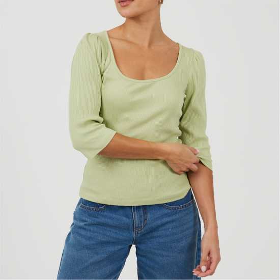 Brave Soul Puff Slv Top Ld99 Sage Brave Soul Puff Slv Top Ld99 Sage