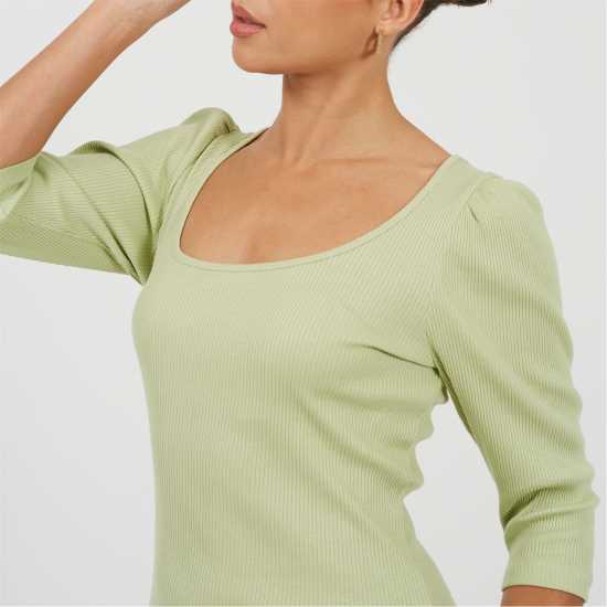 Brave Soul Puff Slv Top Ld99 Sage Brave Soul Puff Slv Top Ld99 Sage