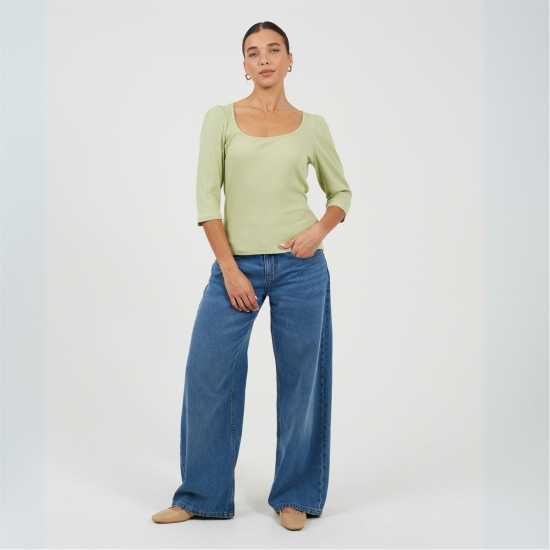 Brave Soul Puff Slv Top Ld99 Sage Brave Soul Puff Slv Top Ld99 Sage