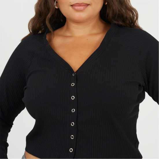 Brave Soul Горнище С Дълъг Ръкав Womens Plus Size Long Sleeve Top With Popper Fastening Black Brave Soul Горнище С Дълъг Ръкав Womens Plus Size Long Sleeve Top With Popper Fastening Black