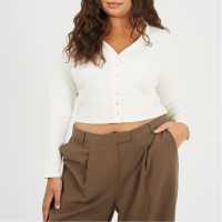 Brave Soul Горнище С Дълъг Ръкав Womens Plus Size Long Sleeve Top With Popper Fastening Cream Brave Soul Горнище С Дълъг Ръкав Womens Plus Size Long Sleeve Top With Popper Fastening Cream