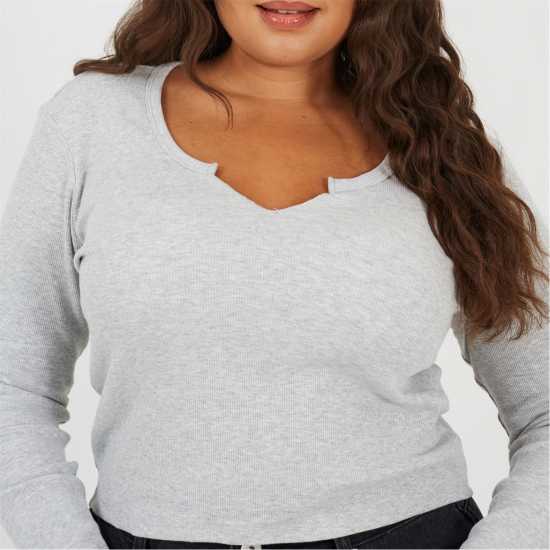 Brave Soul Ps Ls Top Ld99 Grey Marl Brave Soul Ps Ls Top Ld99 Grey Marl