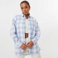 Фланелена Риза Jack Wills Flannel Shirt Soft Blue Дамски ризи и тениски