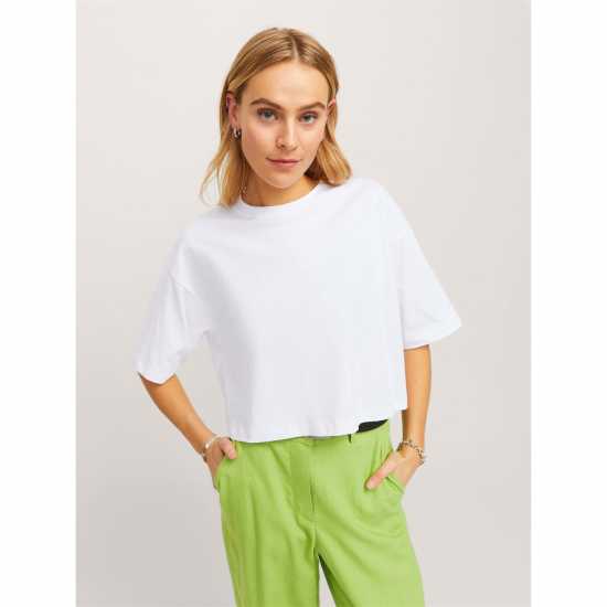 JJXX Loose Cropped T-Shirt Ladies Bright White Jjxx Loose Cropped T-Shirt Ladies Bright White Дамски тениски и фланелки