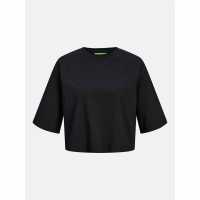 Дамски тениски и фланелки Jjxx Loose Cropped T-Shirt Ladies Black Jjxx Loose Cropped T-Shirt Ladies Black Дамски тениски и фланелки