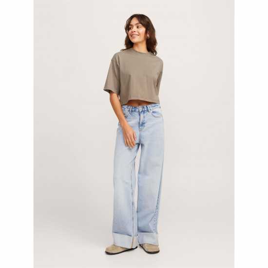 Дамски тениски и фланелки Jjxx Loose Cropped T-Shirt Ladies Brindle Jjxx Loose Cropped T-Shirt Ladies Brindle Дамски тениски и фланелки