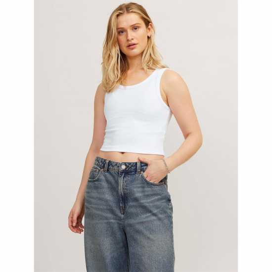 Jjxx Sleeveless Ribbed Top Ladies Bright White Jjxx Sleeveless Ribbed Top Ladies Bright White