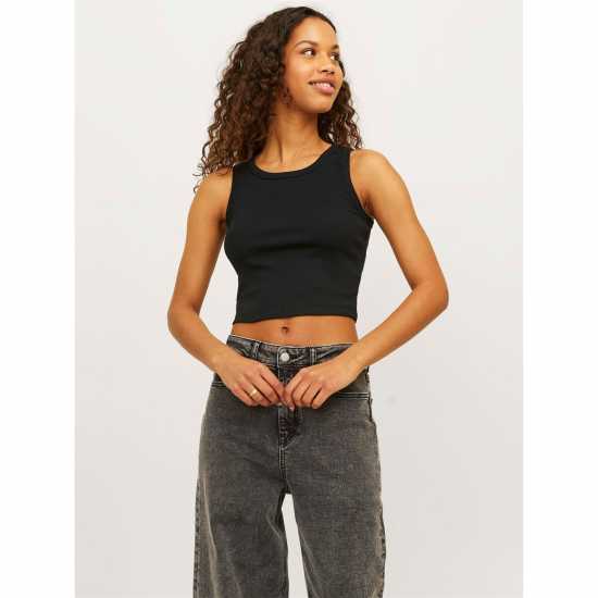 Jjxx Sleeveless Ribbed Top Ladies Black Jjxx Sleeveless Ribbed Top Ladies Black