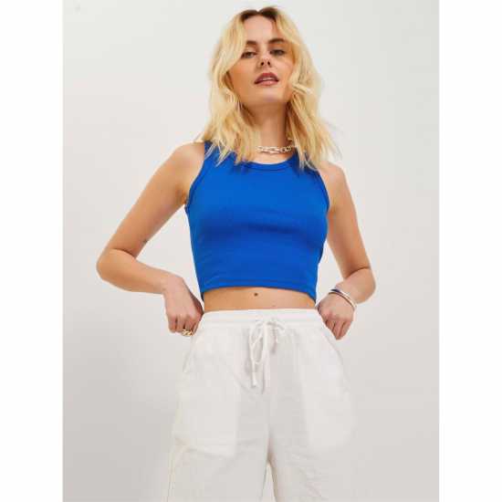 Jjxx Sleeveless Ribbed Top Ladies Blue Iolite Jjxx Sleeveless Ribbed Top Ladies Blue Iolite
