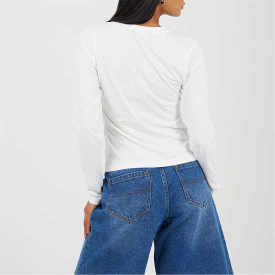 Brave Soul Горнище С Дълъг Ръкав Bs Womens Long Sleeve Top Withn Printed Chest Design  