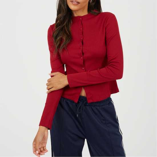 Brave Soul Bs Womens Long Sleeve Button Through Top  