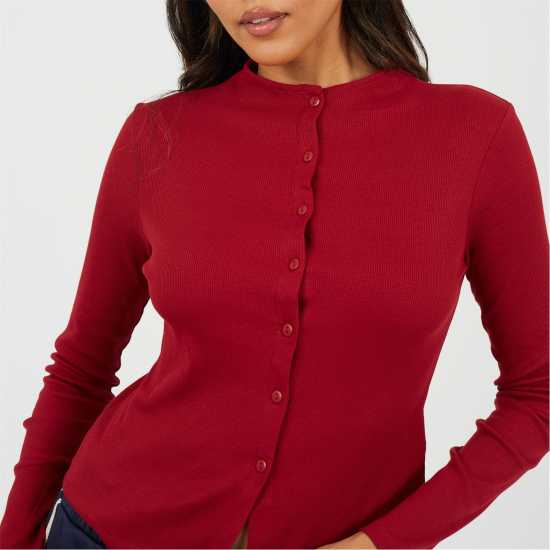 Brave Soul Bs Womens Long Sleeve Button Through Top  