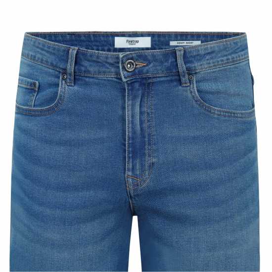 Firetrap Дънкови Къси Панталони Denim Shorts Синьо Мъжки къси панталони
