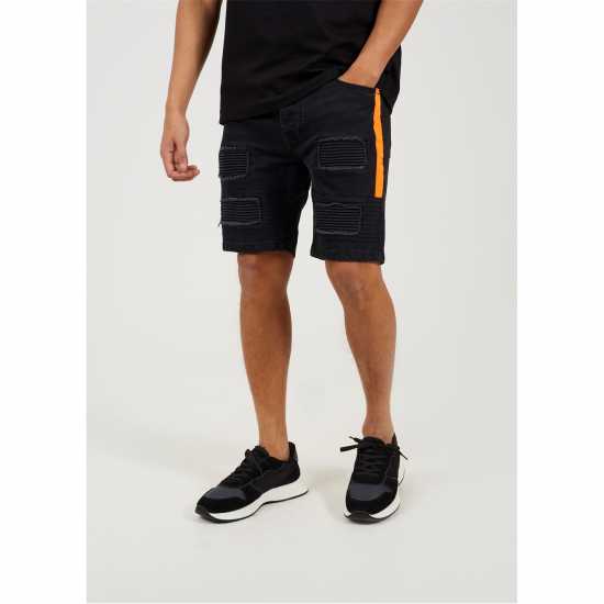 Brave Soul Short With Biker Patch Detail  Мъжки къси панталони
