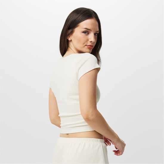 Дамски тениски и фланелки Jack Wills Pointelle Baby Tee Jack Wills Pointelle Baby Tee Дамски тениски и фланелки