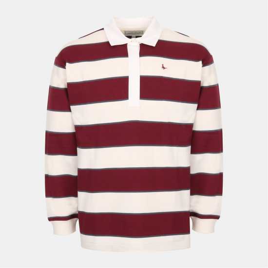 Jack Wills Rugby Shirt Ld54 Бордо/Тъмносин 