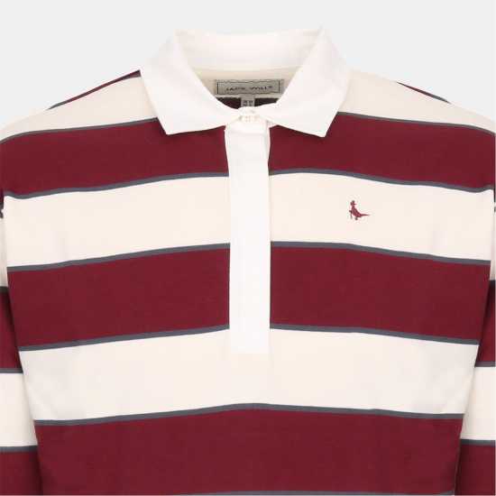 Jack Wills Rugby Shirt Ld54 Бордо/Тъмносин 