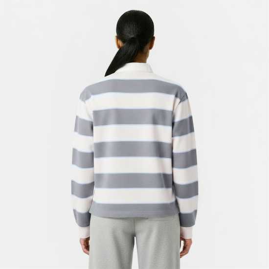 Jack Wills Women's Cotton Polo Neck Long Sleeve Oversized Fit T-Shirt Морско синьо/Бяло 
