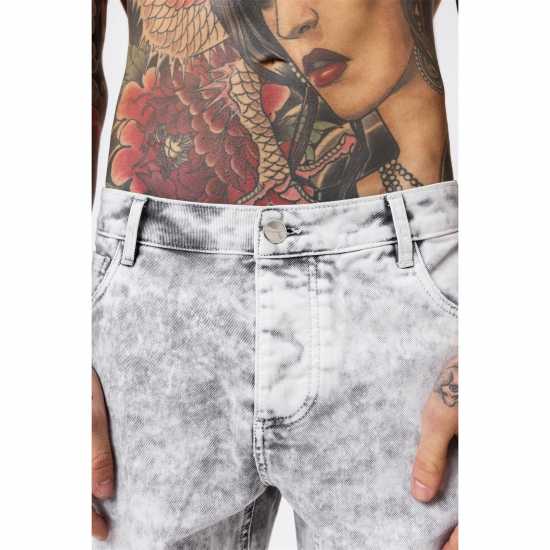 Дънкови Къси Панталони Good For Nothing Denim Shorts Acid Grey  Мъжки къси панталони