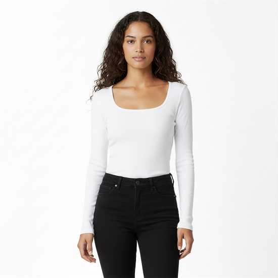 Jack Wills Women's Long-Sleeve T-Shirt Винтажно бяло 