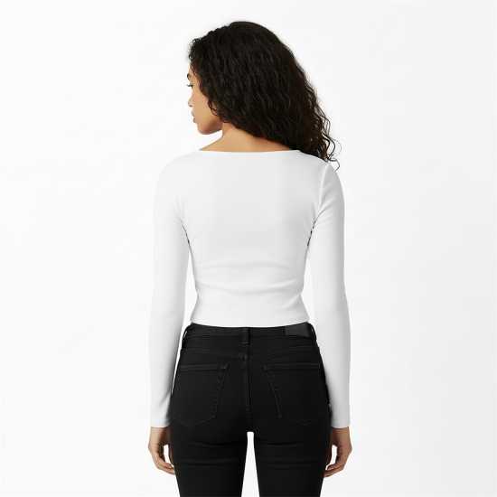 Jack Wills Women's Long-Sleeve T-Shirt Винтажно бяло 