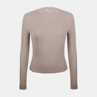 Jack Wills Waffle Lsbaby Tee Ld54 Taupe 
