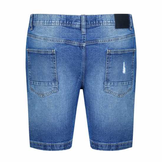 Firetrap Дънкови Къси Панталони Denim Shorts Mens Mid Wash Мъжко облекло за едри хора
