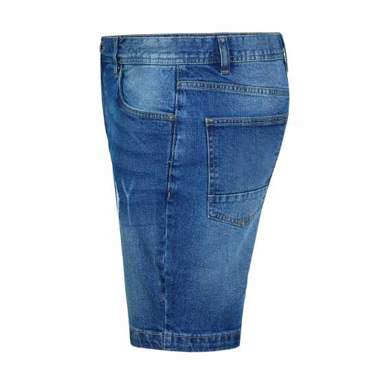 Firetrap Дънкови Къси Панталони Denim Shorts Mens Mid Wash Мъжко облекло за едри хора