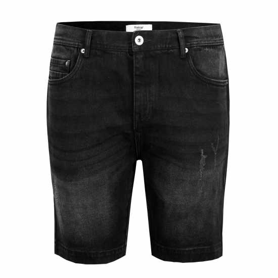 Firetrap Дънкови Къси Панталони Denim Shorts Mens Dark Wash - Мъжко облекло за едри хора