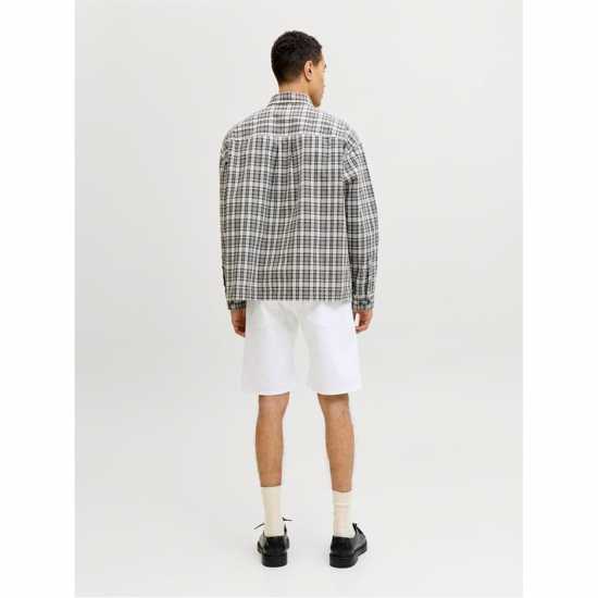 Дънкови Къси Панталони Jack And Jones Mens Rick Slim Denim Shorts Optic White 