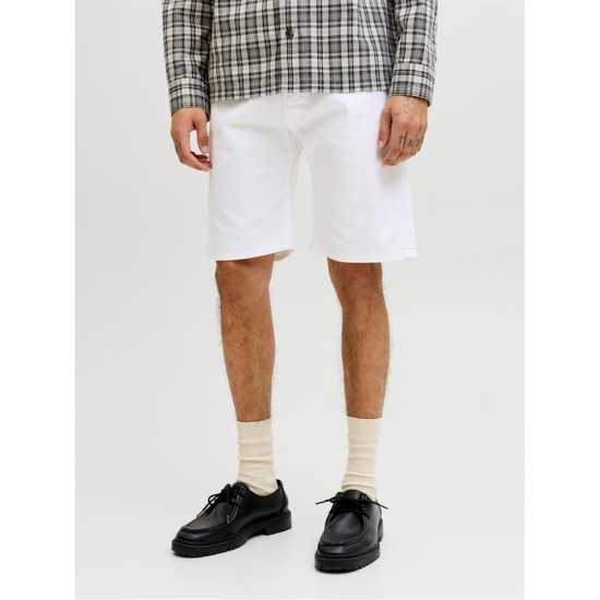 Дънкови Къси Панталони Jack And Jones Mens Rick Slim Denim Shorts Optic White 