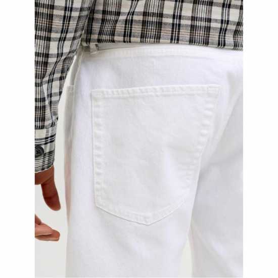Дънкови Къси Панталони Jack And Jones Mens Rick Slim Denim Shorts Optic White 
