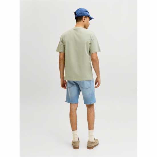 Дънкови Къси Панталони Jack And Jones Mens Rick Slim Denim Shorts Lt Blue Denim 