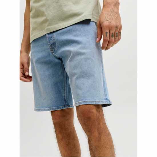 Дънкови Къси Панталони Jack And Jones Mens Rick Slim Denim Shorts Lt Blue Denim 