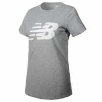 New Balance Classic Logo T-Shirt Womens Grey Дамски тениски и фланелки