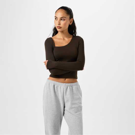 Дамски тениски и фланелки Горнище С Дълъг Ръкав Jack Wills Slash Long Sleeve Top Womens Кафяво Горнище С Дълъг Ръкав Jack Wills Slash Long Sleeve Top Womens Кафяво Дамски тениски и фланелки