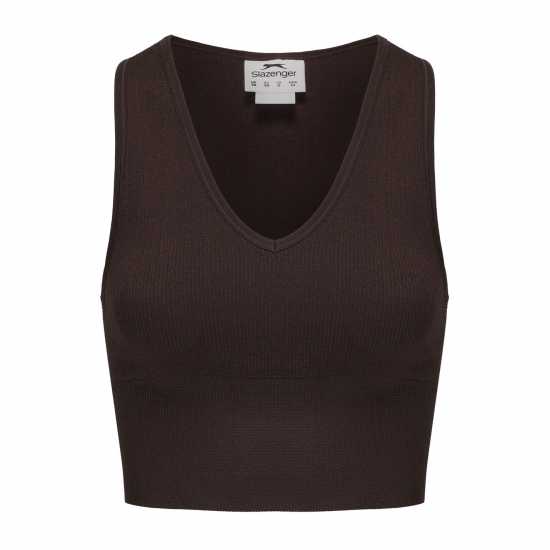 Slazenger 2Pk Croptank Womens Шоколад/Захар Дамски тениски и фланелки