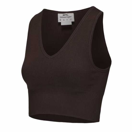 Slazenger 2Pk Croptank Womens Шоколад/Захар Дамски тениски и фланелки