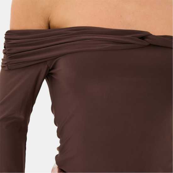 I Saw It First Slinky Fashion Top Кафяво 