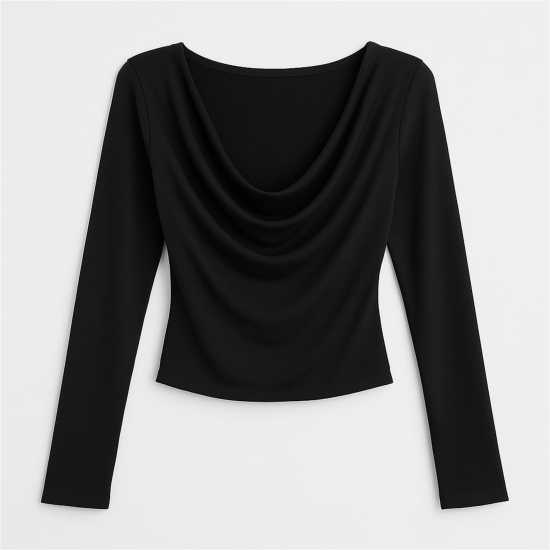 I Saw It First Slinky Fashion Top Черно 