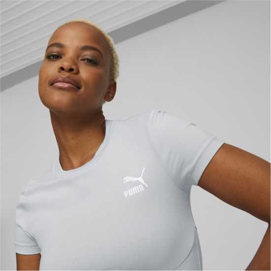 Puma Classic Rouche T-Shirt Womens Grey Дамско облекло плюс размер