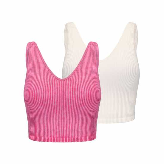 Дамски тениски и фланелки Slazenger 2Pk Bra Tank Womens Малина/Захар Slazenger 2Pk Bra Tank Womens Малина/Захар Дамски тениски и фланелки