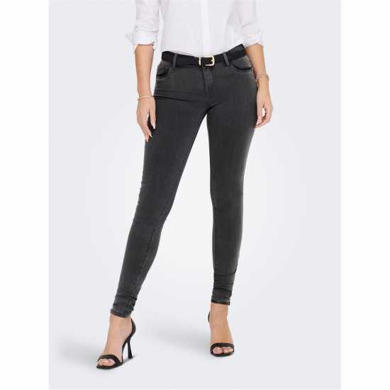 Вталени Дънки Only Rain Skinny Jeans Тъмно сиво Дамски дънки