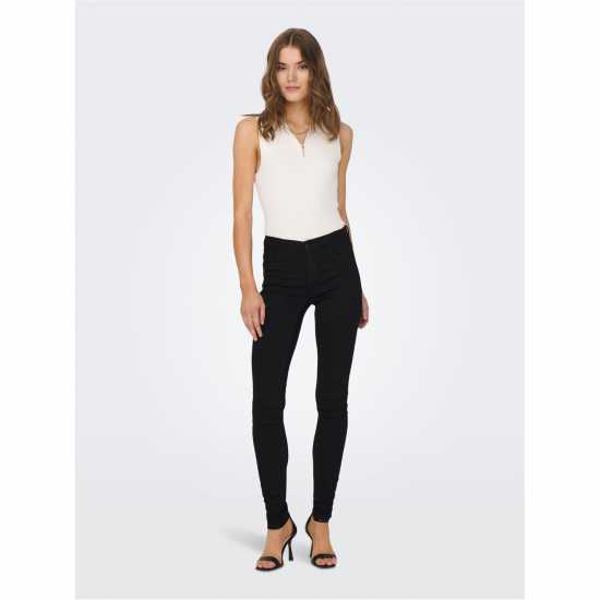 Вталени Дънки Only Rain Skinny Jeans Черно деним Дамски дънки