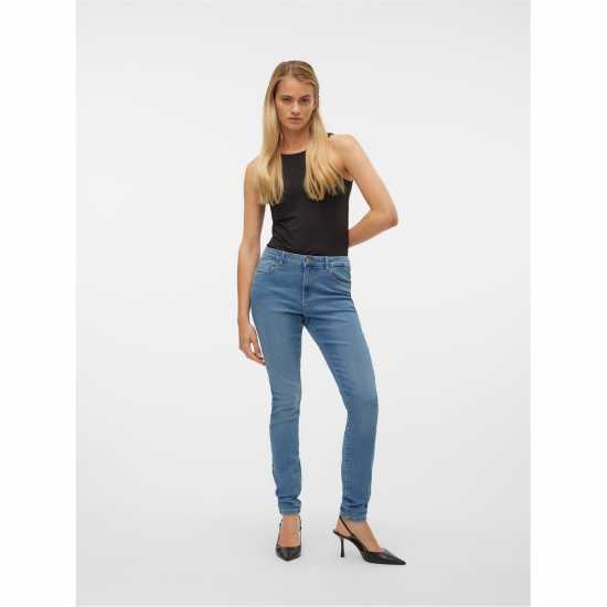 Vero Moda Вталени Дънки Skinny Jeans Средно син деним Vero Moda Вталени Дънки Skinny Jeans Средно син деним