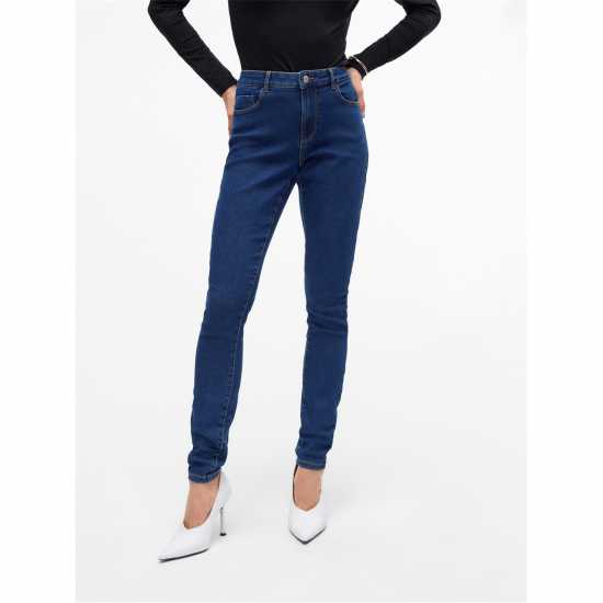 Vero Moda Вталени Дънки Skinny Jeans Тъмно син деним 