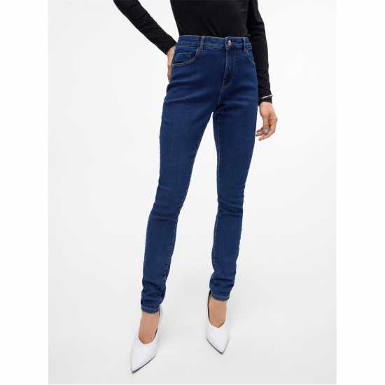 Vero Moda Вталени Дънки Skinny Jeans Тъмно син деним 