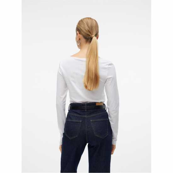Дамски тениски и фланелки Vero Moda Maxi Long Sleeve U-Neck T-Shirt Ярко бяло Vero Moda Maxi Long Sleeve U-Neck T-Shirt Ярко бяло Дамски тениски и фланелки