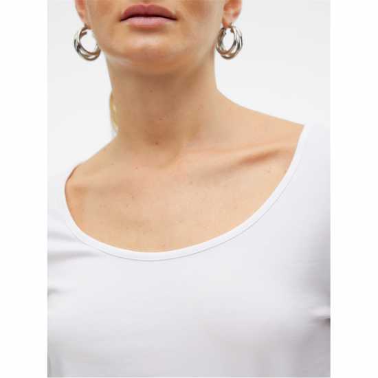 Дамски тениски и фланелки Vero Moda Maxi Long Sleeve U-Neck T-Shirt Ярко бяло Vero Moda Maxi Long Sleeve U-Neck T-Shirt Ярко бяло Дамски тениски и фланелки